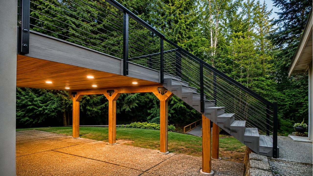 Deck Lighting Installation in Orting, WA by Euro Decks